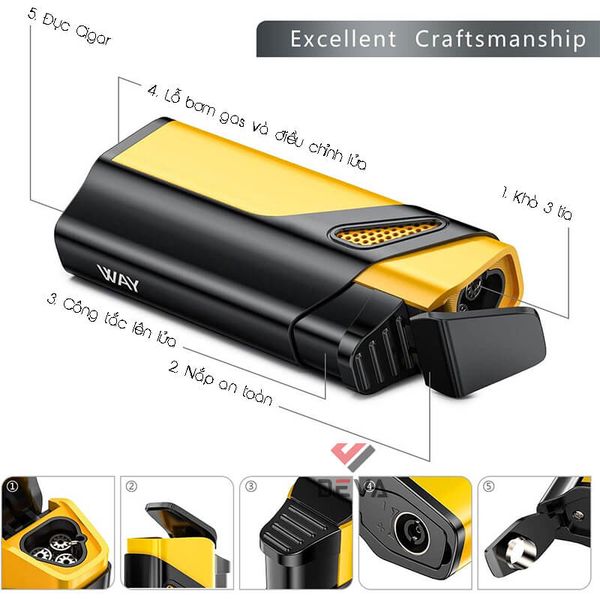 Khò xì gà 3 tia kèm đục Cohiba COB 981