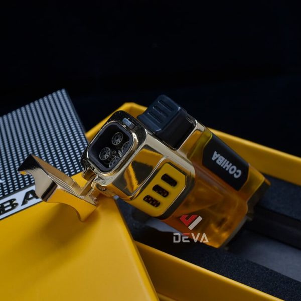Bật lửa chính hãng Cohiba khò 4 tia kèm đục và kệ Cigar COB 182