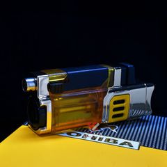 Bật lửa chính hãng Cohiba khò 4 tia kèm đục và kệ Cigar COB 182