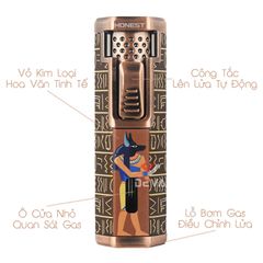Bật lửa Honest khò đại 1 tia kèm ô cửa quan sát gas BCZ 839