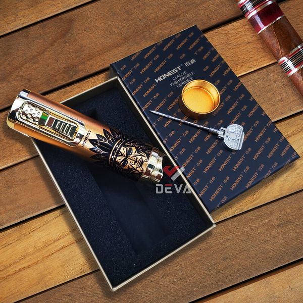 Bật lửa chính hãng Honest khò đại 1 tia kèm que xiên Cigar BCZ 838