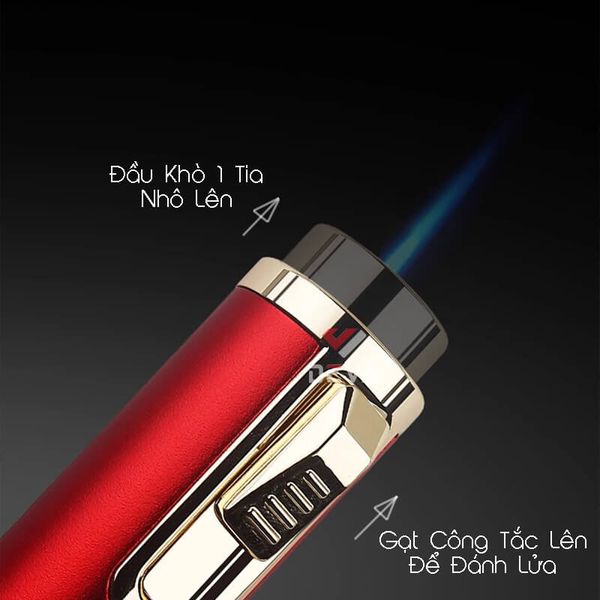 Bật lửa chính hãng Honest khò đại 1 tia kèm que xiên Cigar BCZ 838