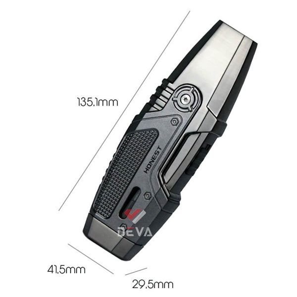 Bật lửa chính hãng Honest khò 2 tia có khóa gas BCZ 3042