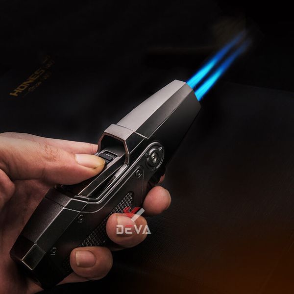 Bật lửa chính hãng Honest khò 2 tia có khóa gas BCZ 3042