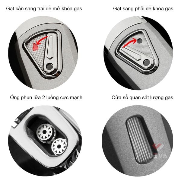 Bật lửa chính hãng Jobon khò 2 tia có chốt ZB 586