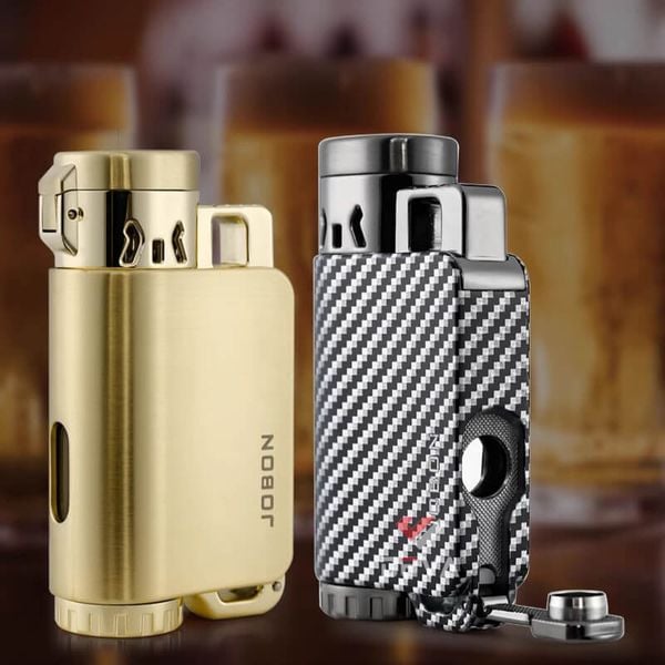 Bật lửa chính hãng Jobon khò 3 tia kèm đục Cigar ZB A06