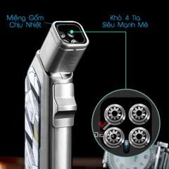 Bật lửa chính hãng Jobon khò 4 tia kèm đục Cigar ZB 665