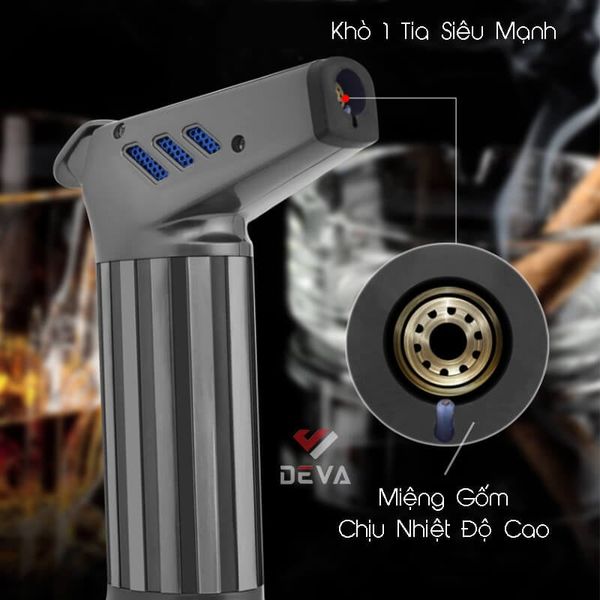 Bật lửa chính hãng Jobon khò 1 tia để bàn có khóa chốt ZB 203