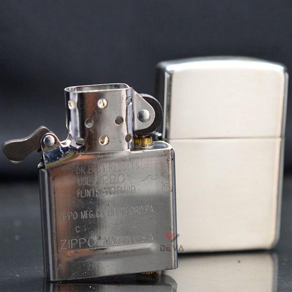 Zippo Bạc Khối Vỏ Nhám Trơn BK03