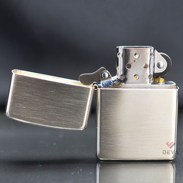 Zippo Bạc Khối Vỏ Nhám Trơn BK03