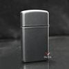 Zippo Slim Sơn Đen Mờ In Logo Hãng ZT15