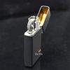 Zippo Slim Sơn Đen Mờ In Logo Hãng ZT15