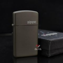 Zippo Slim Sơn Xanh Bộ Đội In Logo Hãng 1627 ZT03