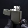 Zippo Slim Sơn Xanh Bộ Đội In Logo Hãng 1627 ZT03