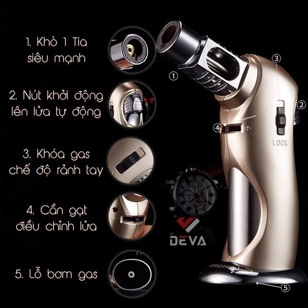 Bật lửa để bàn Jobon khò 1 tia ZB 697