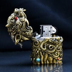 Bật lửa độc vỏ dày chủ đề hung thú Thao Thiết Z003