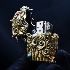 Bật lửa độc vỏ dày chủ đề hung thú Thao Thiết Z003