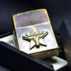 Zippo Đồng Giả Cổ Gắn Emblem Đầu Bò Marlboro ZD17