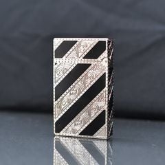 Bật lửa dupont kẻ chéo vàng đen D42