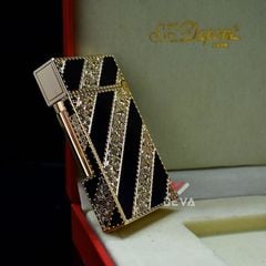 Bật lửa dupont kẻ chéo vàng đen D42