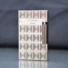 Bật lửa Dupont ô vuông nổi màu vàng D59