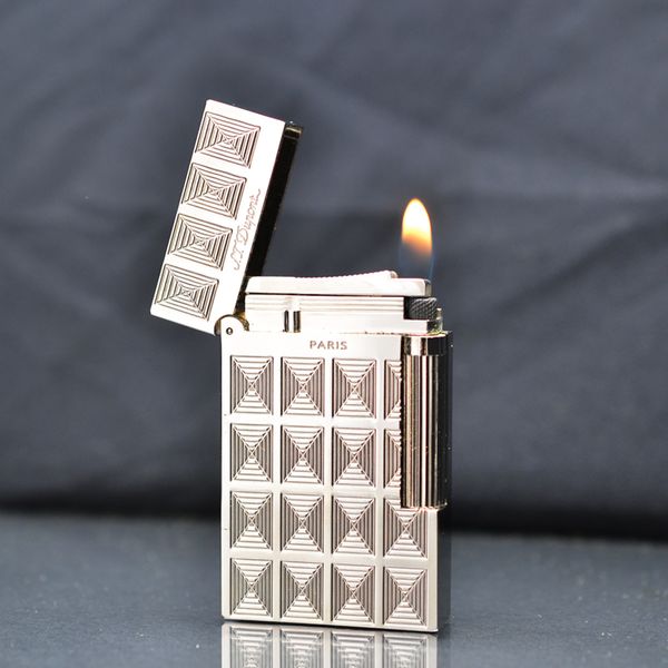 Bật lửa Dupont ô vuông nổi màu vàng D59