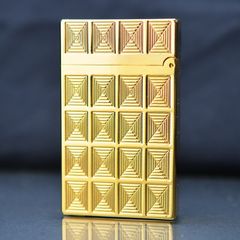 Bật lửa Dupont ô vuông nổi màu vàng D59