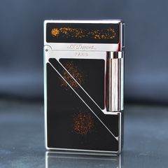 Bật lửa Dupont vàng sơn mài phủ nhũ kẻ chéo D213V