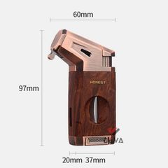 Bật lửa ga Honest khò 1 tia kèm dao cắt chữ V BCZ 803