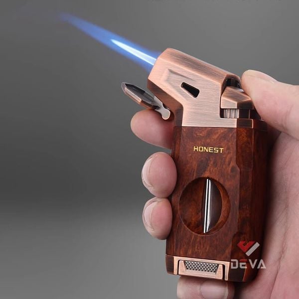 Bật lửa ga Honest khò 1 tia kèm dao cắt chữ V BCZ 803