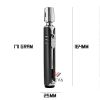 Bật lửa Jobon khò 3 tia cán dài ô chứa ga trong suốt ZB 993