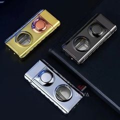 Bật lửa gas đá 2 phong cách lửa bình gas trong suốt TH-617