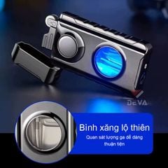 Bật lửa gas đá 2 phong cách lửa bình gas trong suốt TH-617