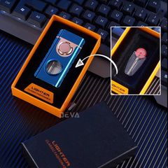 Bật lửa gas đá 2 phong cách lửa bình gas trong suốt TH-617