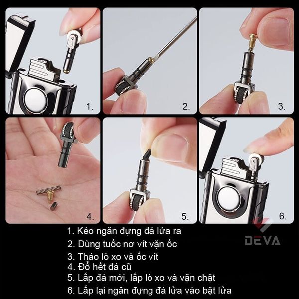 Bật lửa gas đá 2 phong cách lửa bình gas trong suốt TH-617