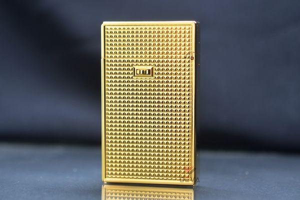 Bật lửa Calories 2 Lửa Hoa Văn Ô Vuông 3D Vàng CL-S01