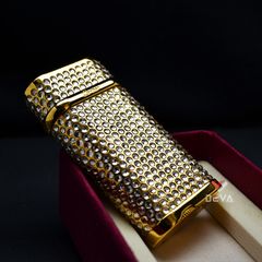 Bật Lửa Ga Đá Cartier Mạ Vàng Đính Đá Kim Cương K033