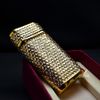 Bật Lửa Ga Đá Cartier Mạ Vàng Đính Đá Kim Cương K033