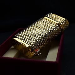 Bật Lửa Ga Đá Cartier Mạ Vàng Đính Đá Kim Cương K033