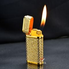 Bật Lửa Ga Đá Cartier Mạ Vàng Đính Đá Kim Cương K033