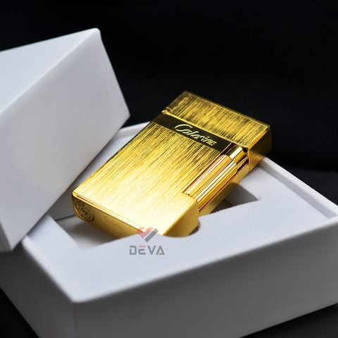 Bật Lửa Ga Đá Calories Vân Xước Viền Vàng CL-G24V