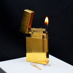 Bật Lửa Ga Đá Calories Vân Xước Viền Vàng CL-G24V