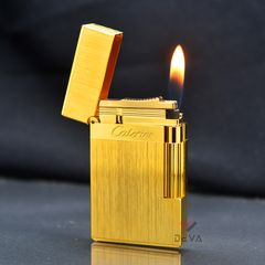 Bật Lửa Ga Đá Calories Vân Xước Viền Vàng CL-G24V