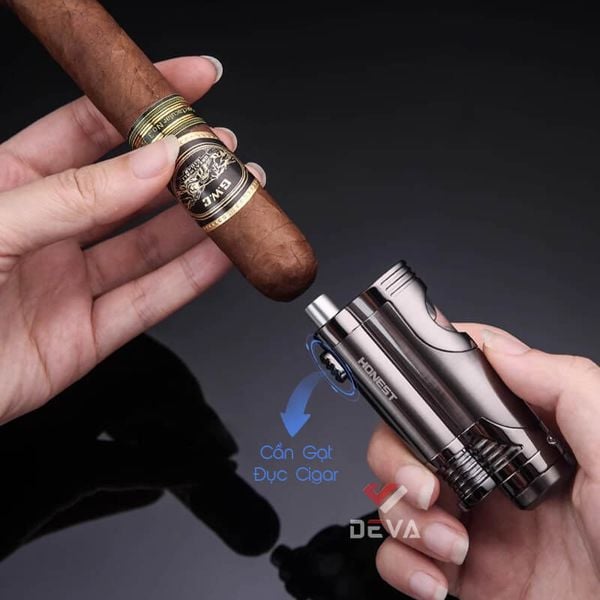 Bật lửa khò 2 tia Honest kèm đục Cigar BCZ 359