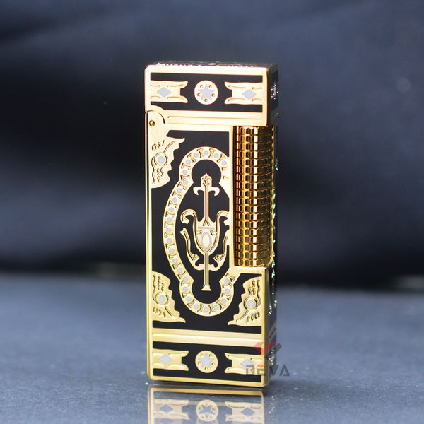 Bật Lửa G.Horse Sơn Mài Đen Hoa Văn Hoàng Gia Cổ Điển GH02