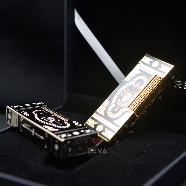 Bật Lửa G.Horse Sơn Mài Đen Hoa Văn Hoàng Gia Cổ Điển GH02