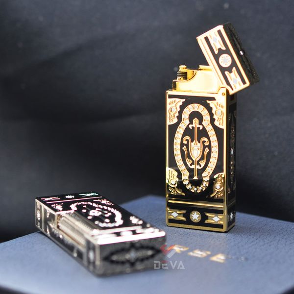 Bật Lửa G.Horse Sơn Mài Đen Hoa Văn Hoàng Gia Cổ Điển GH02