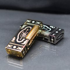 Bật Lửa G.Horse Sơn Mài Đen Hoa Văn Hoàng Gia Cổ Điển GH02