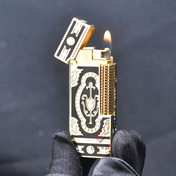 Bật Lửa G.Horse Sơn Mài Đen Hoa Văn Hoàng Gia Cổ Điển GH02