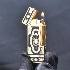 Bật Lửa G.Horse Sơn Mài Đen Hoa Văn Hoàng Gia Cổ Điển GH02